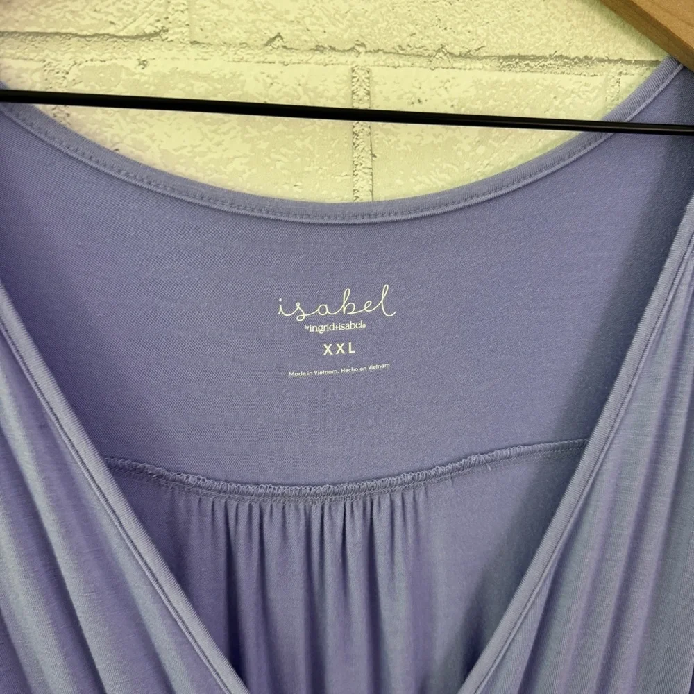 ISABEL Maternity Lilac Faux Wrap Short Sleeve Maxi Dress - Picture 6 of 10